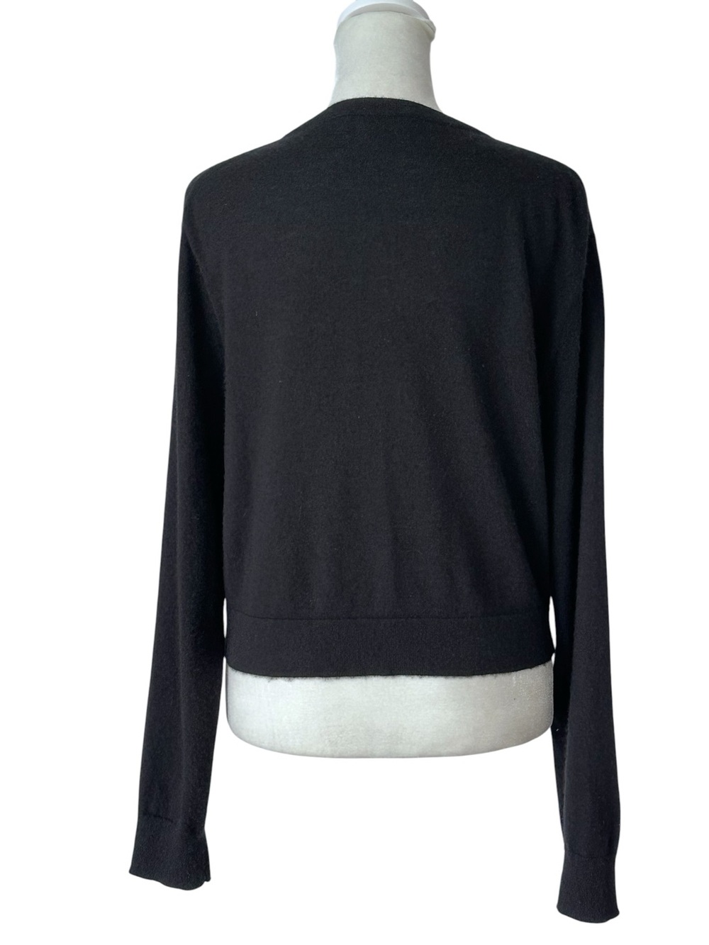 J. Crew Women's Black Featherweight Cashmere Cardigan Quiet Luxury Size Medium - Picture 4 of 8